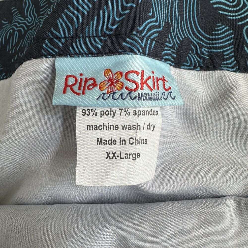 Rip Skirt Hawaii Maui Moonlight Floral Print  Length 1  Size XXL Blue Black - Picture 6 of 7